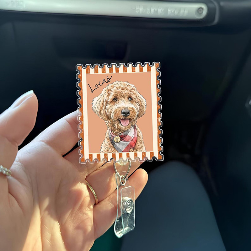 Personalized Pet Portrait Nurse Badge Reel