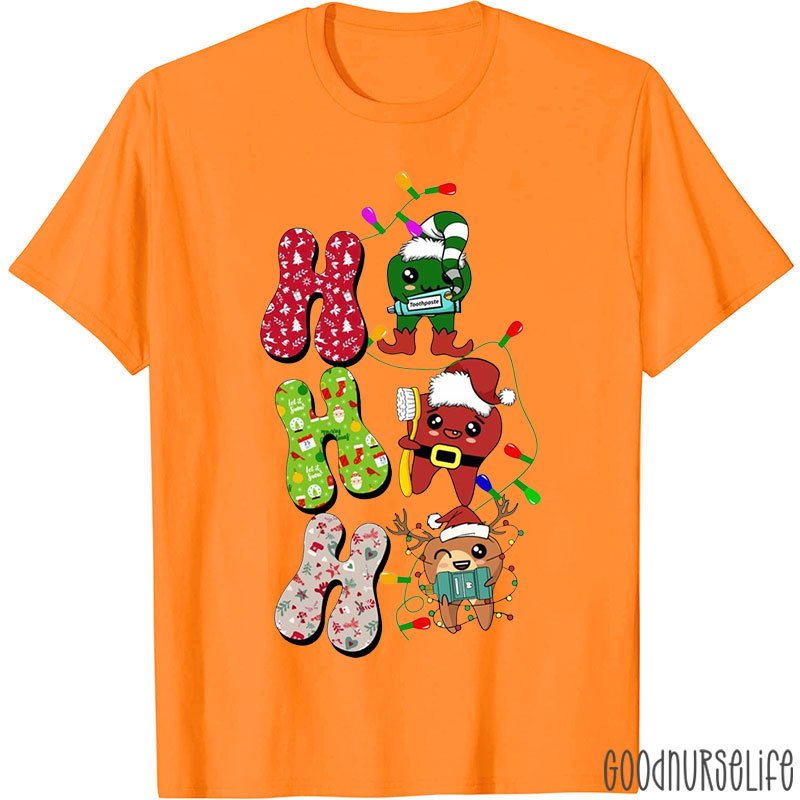 Hahaha Tooth Christmas Nurse T-shirt