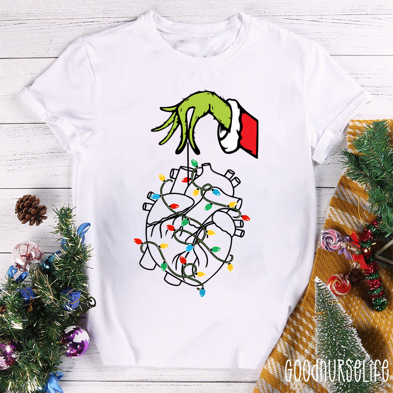 Steal Your Christmas Light Heart Teacher T-shirt