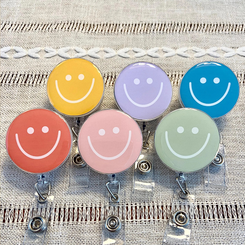 Smiley Face Nurse Badge Reel