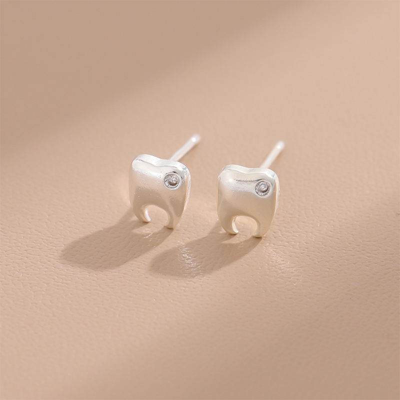 Diamond Teeth Dental Mental Earrings