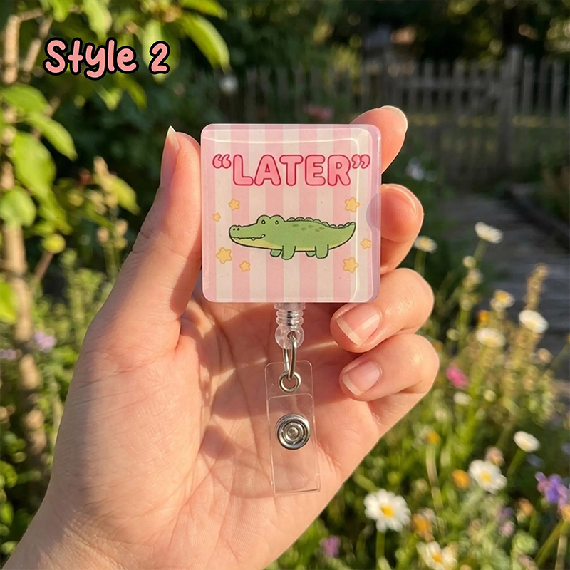 Personalized Later After While Nurse Badge Reel