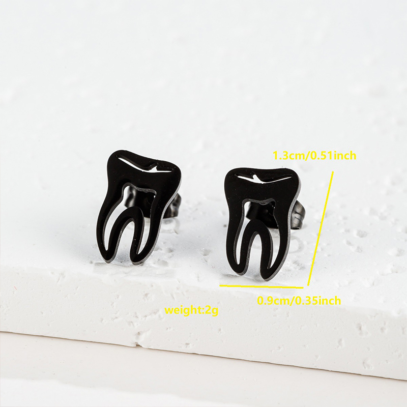 Hollow Teeth Dental Mental Earrings