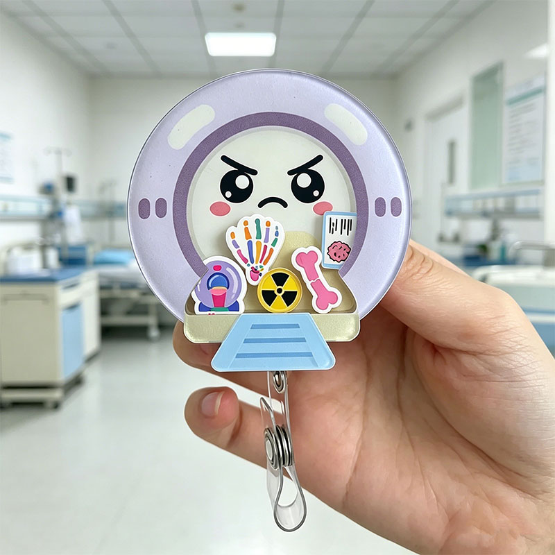 Angry CT Scanner Shaker Badge Reel
