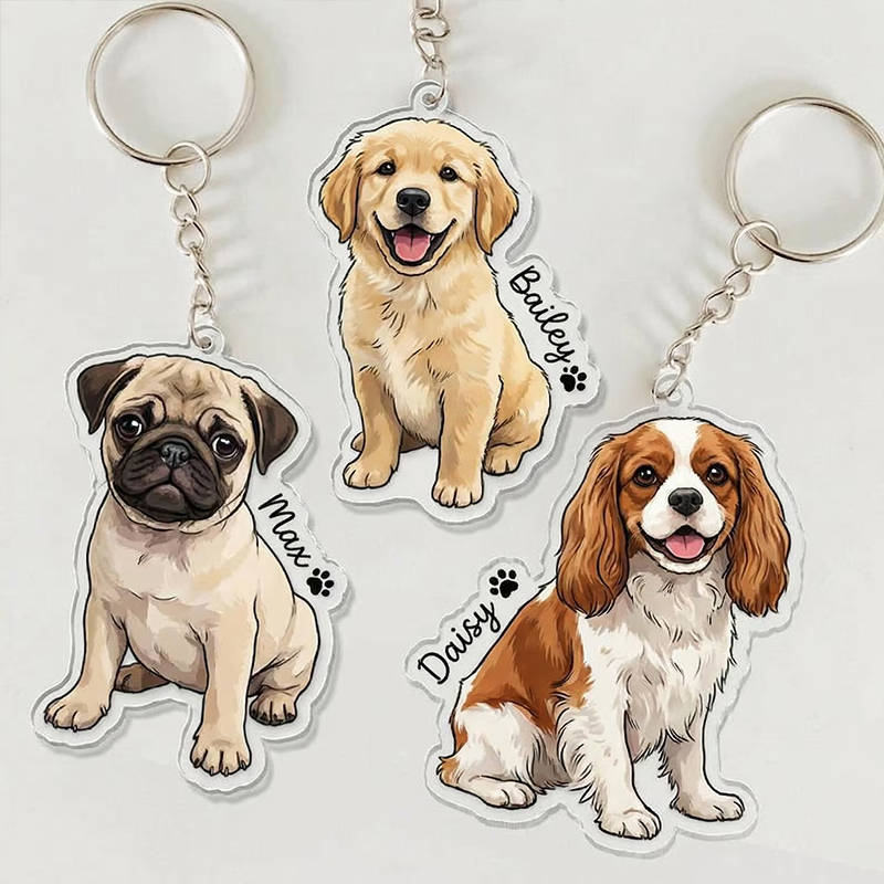 Personalized Watercolor Pet Acrylic Nurse Keychain