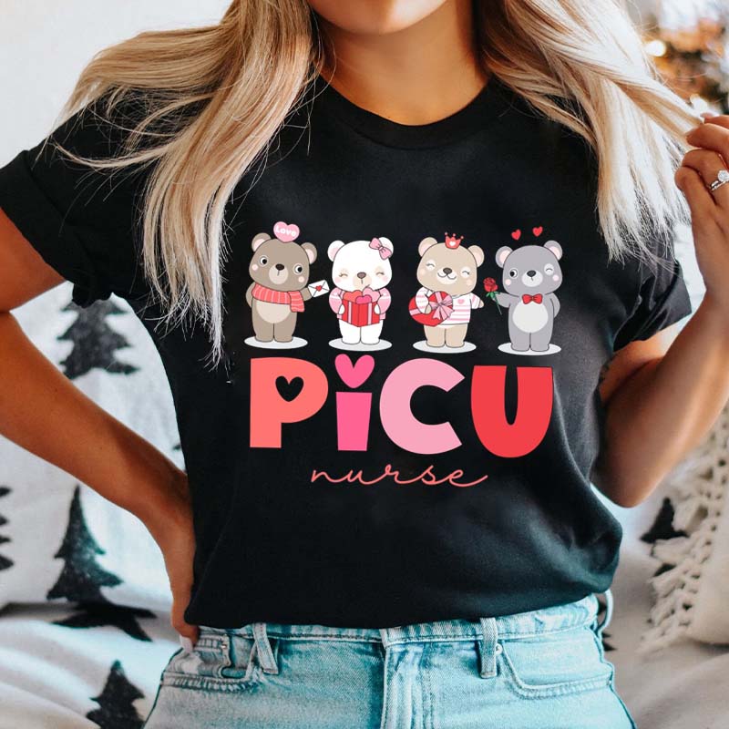 Cute Romantic Bears Nurse T-Shirt