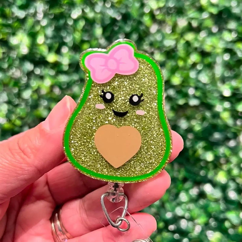 Avocado Bow Badge Reel