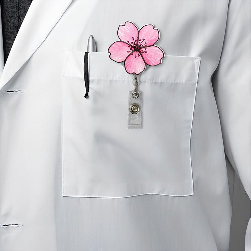 Cherry Blossom Nurse Badge Reel