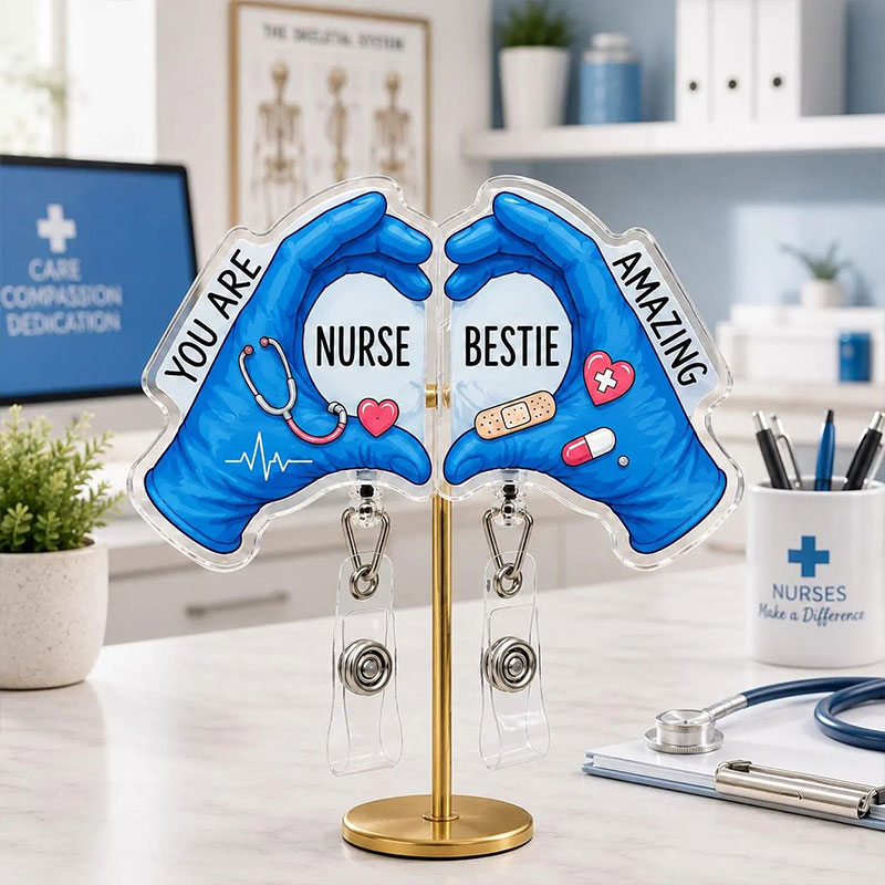You Are Amazing I Glove You Bestie Nurse Badge Reel