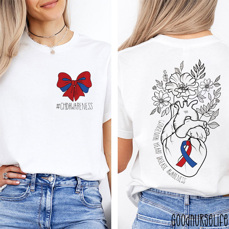Congenital Heart Disease Awareness Two Sided T-Shirt