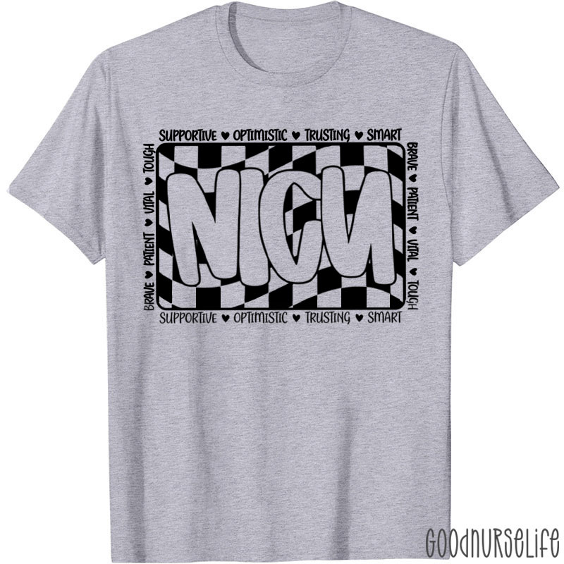 Personalized Checkered Nurse Word Nurse Week Nurse T-Shirt