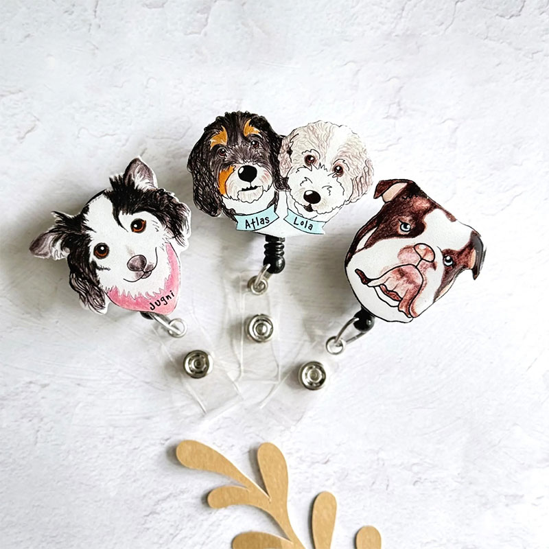 Personalized Pet Portrait Badge Reel