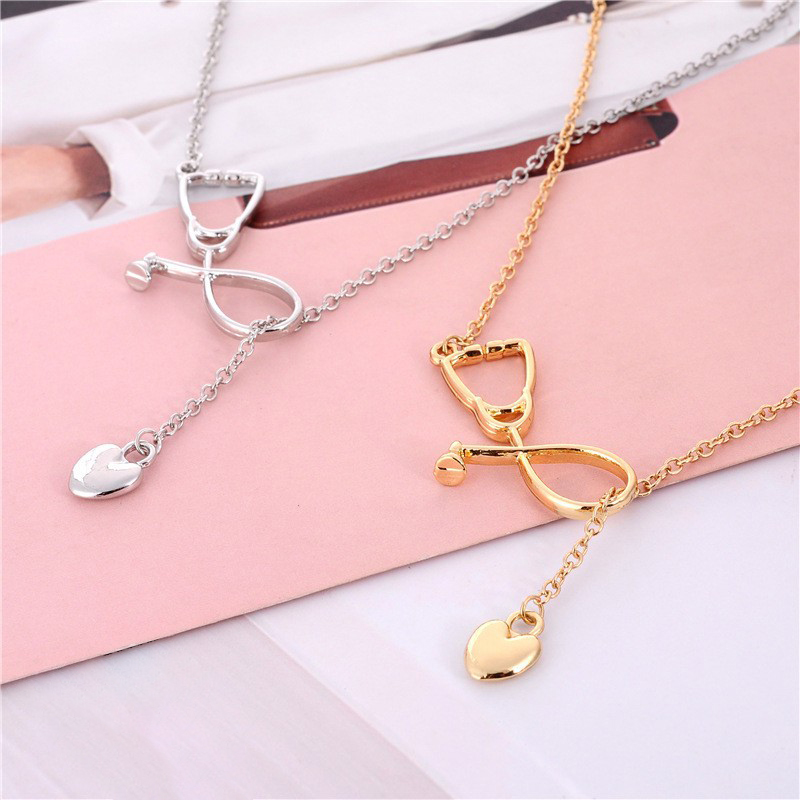 Heart Stethoscope Nurse Necklace