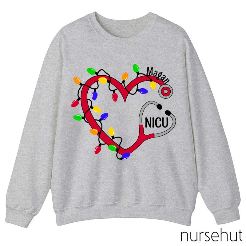 Personalized Christmas Lights Nurse Sweatshirt