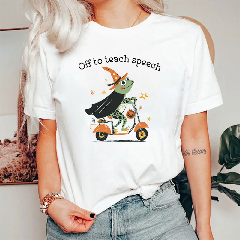 Halloween Frog Off To Teach Speech T-Shirt