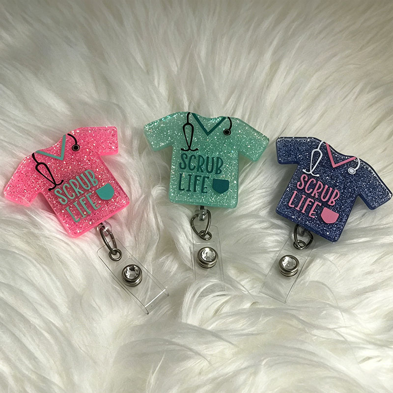 Scrub Life Nurse Badge Reel