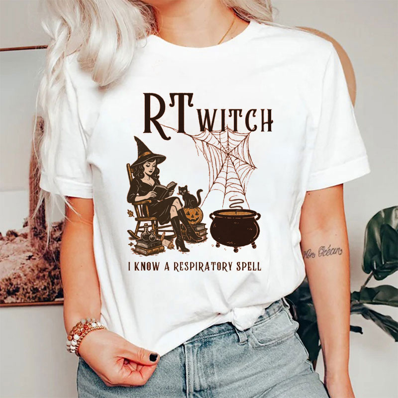 RT Witch I Know A Respiratory Spell T-Shirt