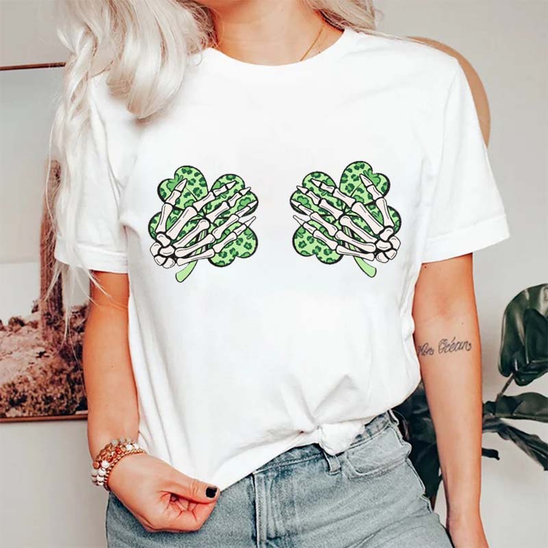 Skeleton Hands St Patricks Day Nurse T-Shirt