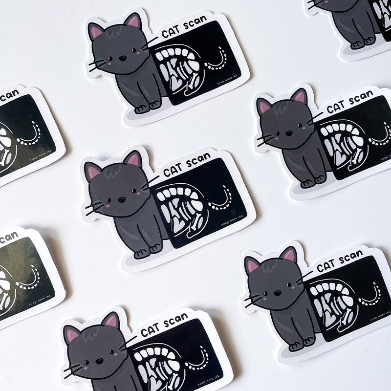 Cat Scan Nurse Stickers