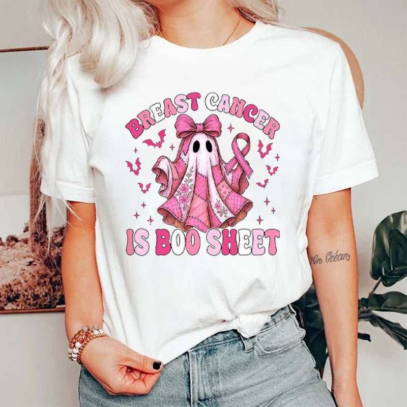 Pink Ghost Breast Cancer Is Boo Sheet Nurse T-Shirt