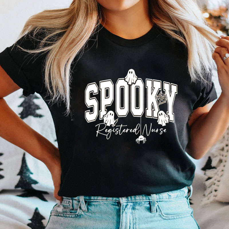 Personalized Halloween Spooky Cute Funny Nurse T-Shirt
