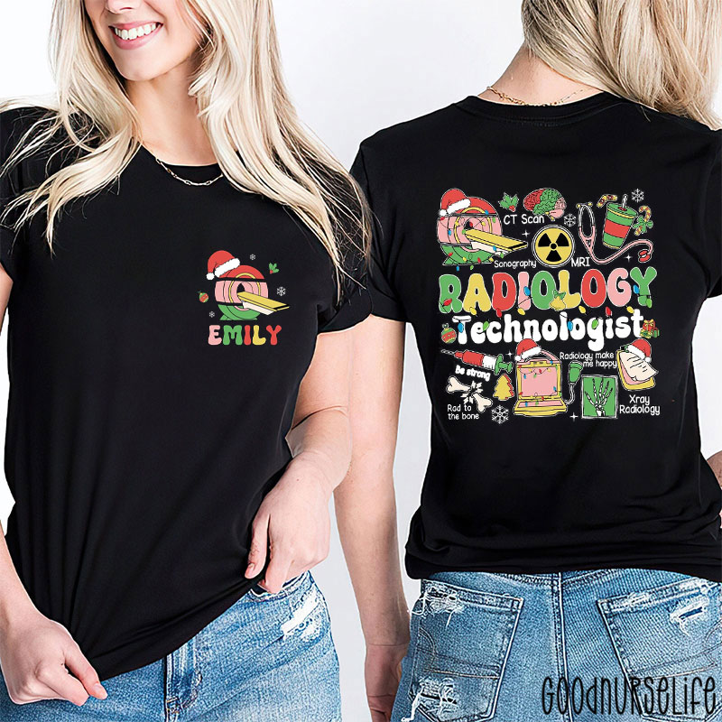 Personalized Festive Radiology Elements Compilation Two Sided T-Shirt