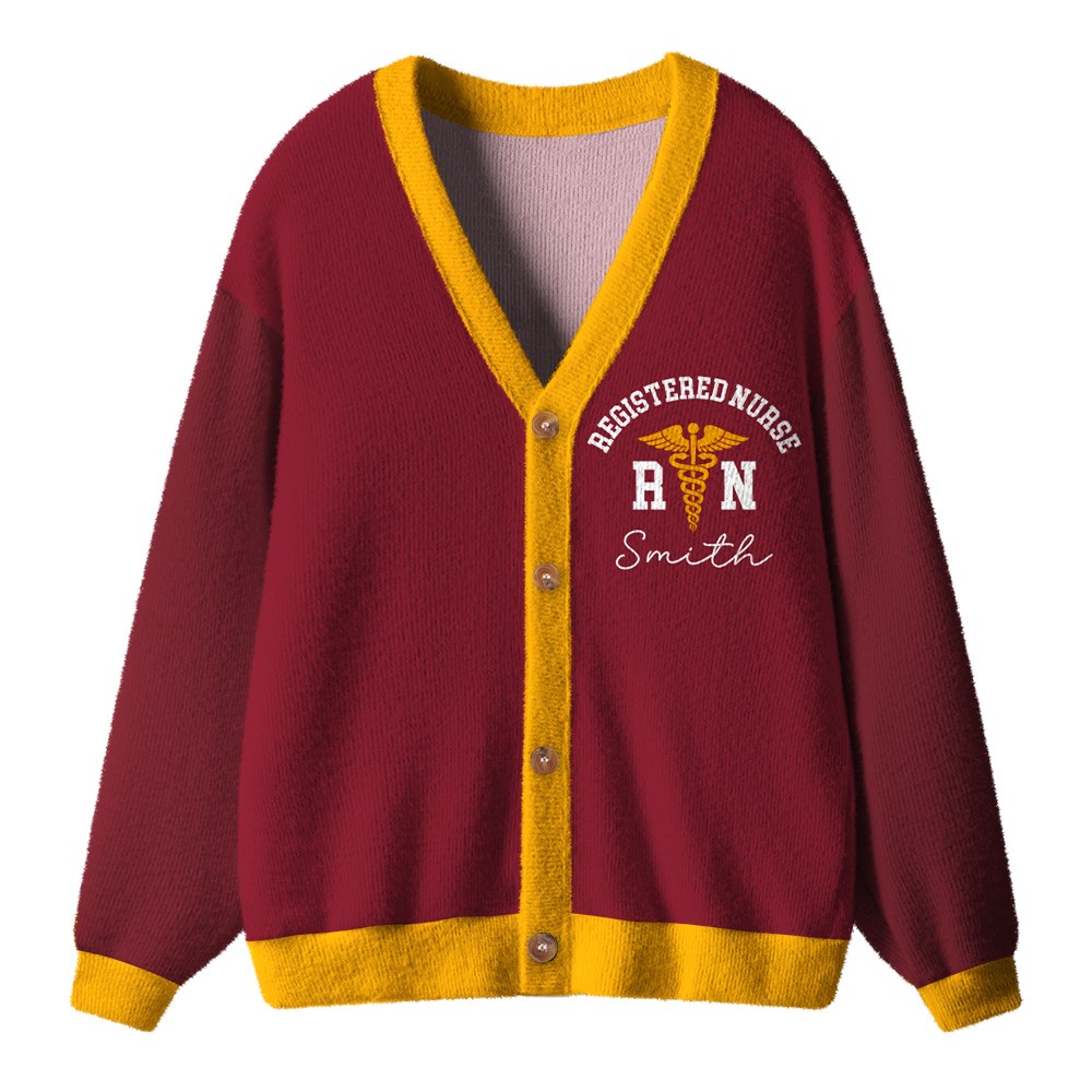 Personalized Caduceus Name And Job Title Cardigan Sweaters