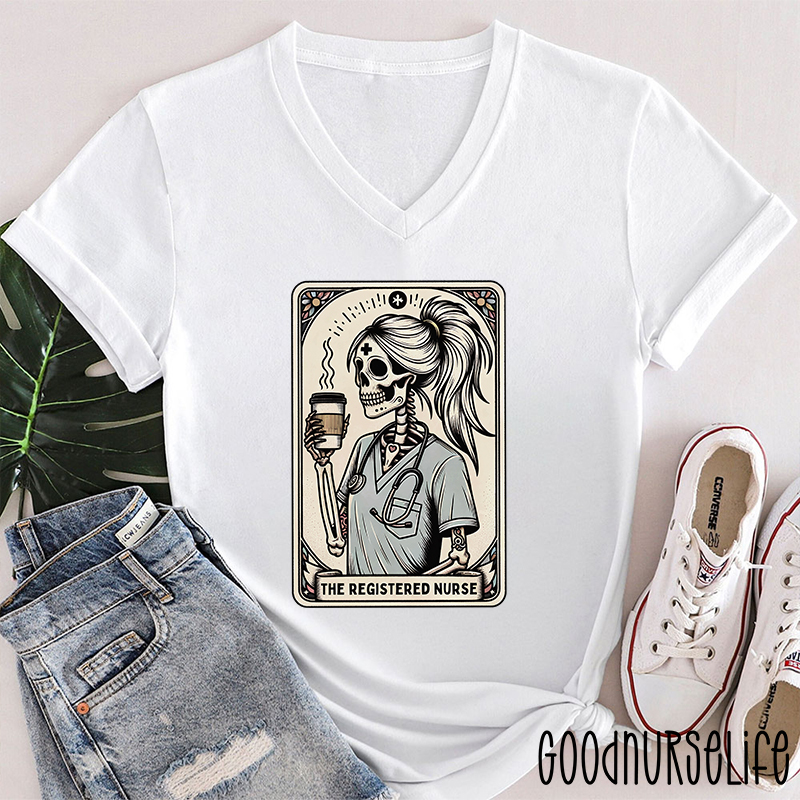 The Registered Nurse Female V-Neck T-Shirt