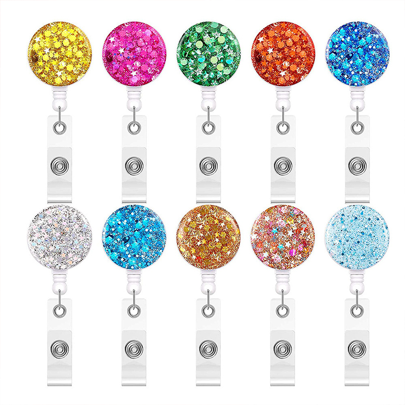 Glitter Round Nurse Badge Reel