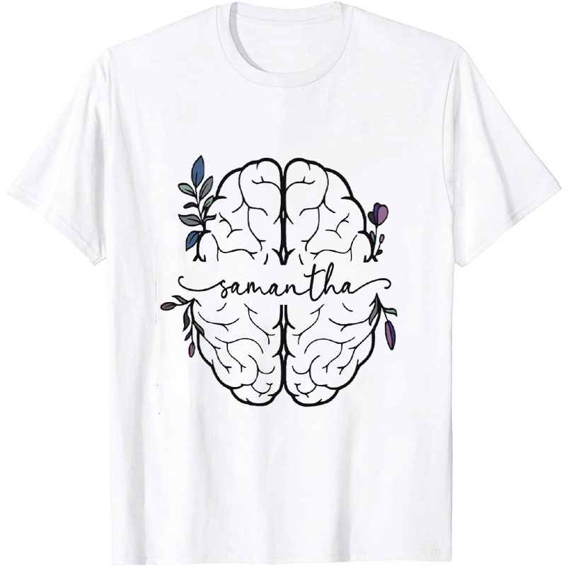 Personalized Simple Brain Illustration Icon Nurse T-Shirt