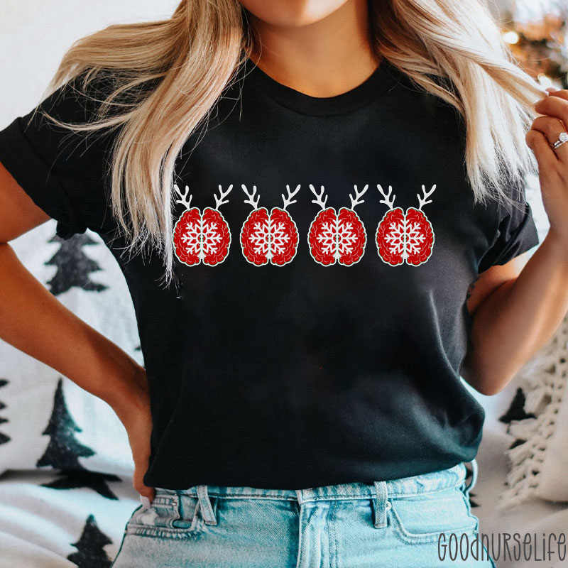 Neuro Christmas Reindeer Nurse T-shirt
