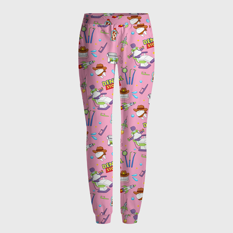 Dental Story All‑Over Print Medical Nurse Antimicrobial Scrubs Sets