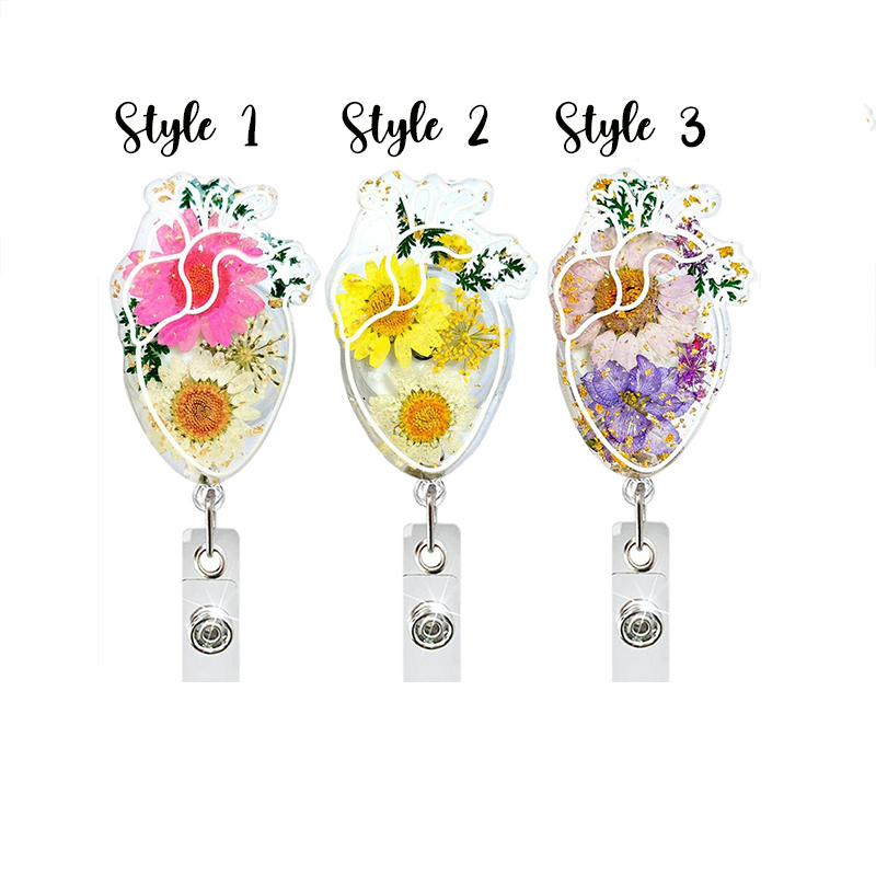 Flower Heart Nurse Badge Reel