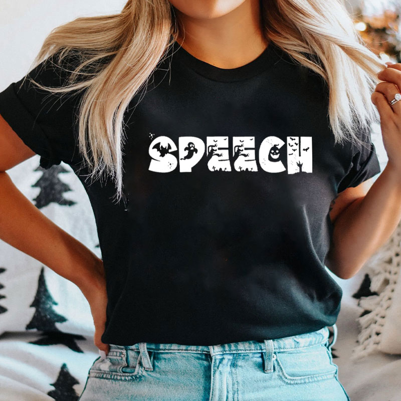 Halloween Speech Text Nurse T-Shirt