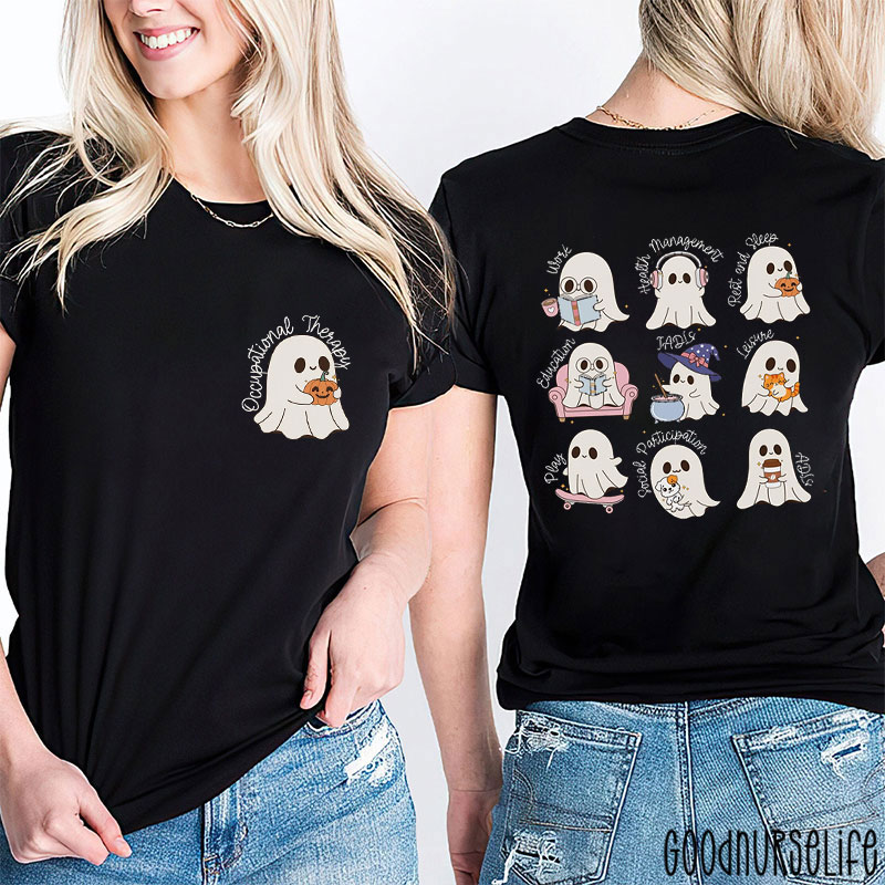 Halloween Themed OT Ghosts Two Sided T-Shirt