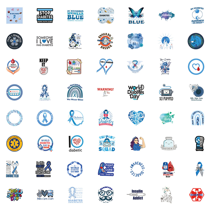 50PCS World Diabetes Day Nurse Stickers