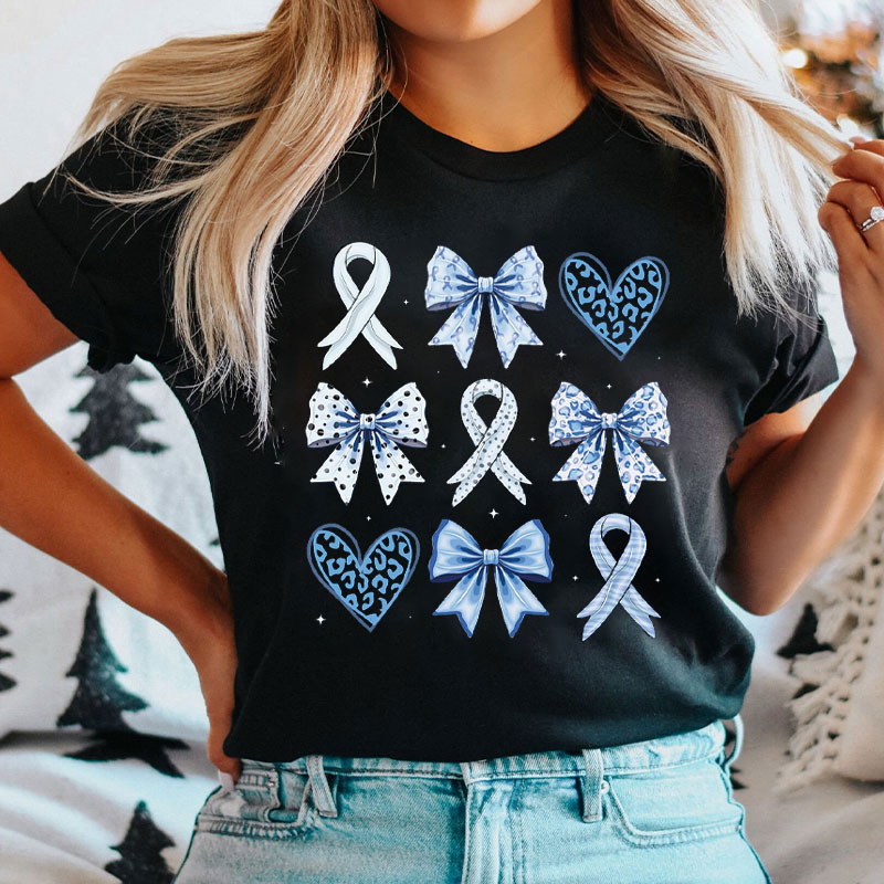 Blue Ribbons Bows And Hearts Collection Nurse T-Shirt