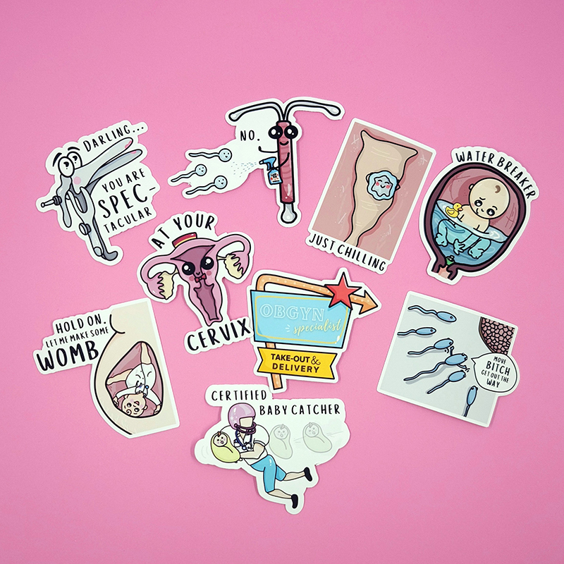 OBGYN Pun Nurse Stickers