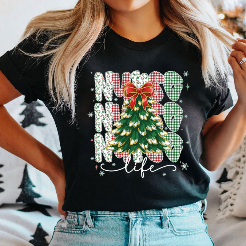 Nurse Life Christmas Tree Nurse T-Shirt