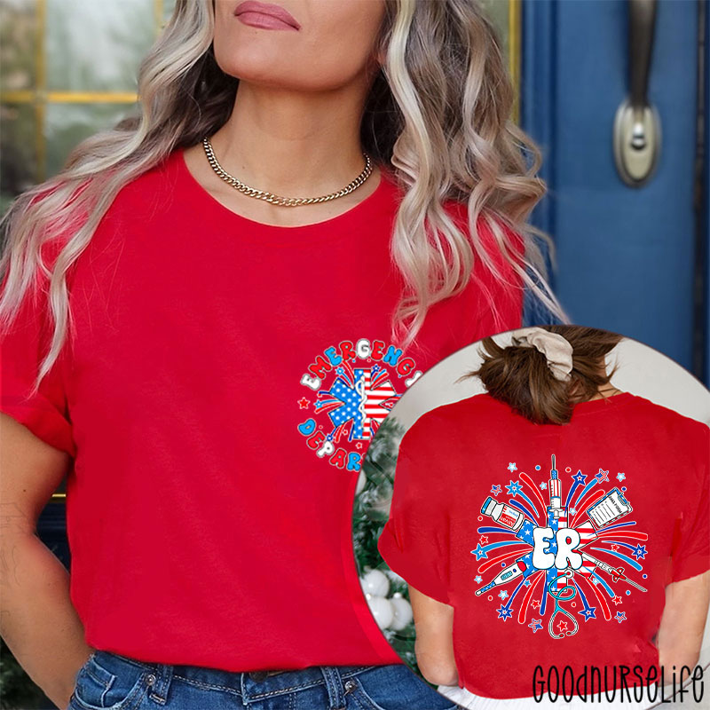 Funny ER Nurse Emergency Department Nurse Two Sided T-Shirt