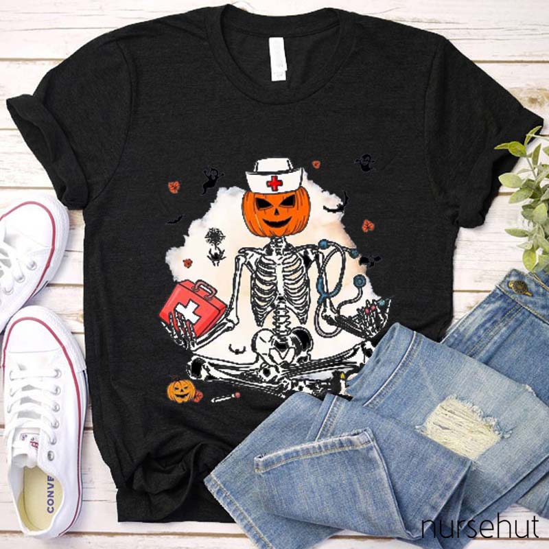 Halloween Skeleton Nurse T-Shirt