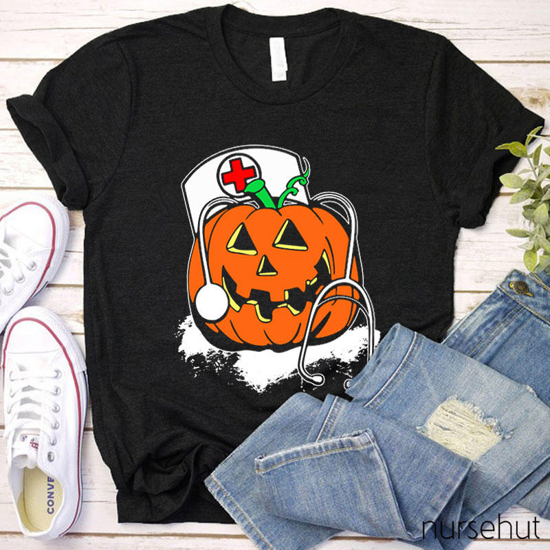 Halloween Nurse Pumpkin Nurse T-Shirt