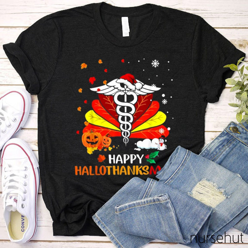 Happy Hallothanksmas Nurse T-Shirt
