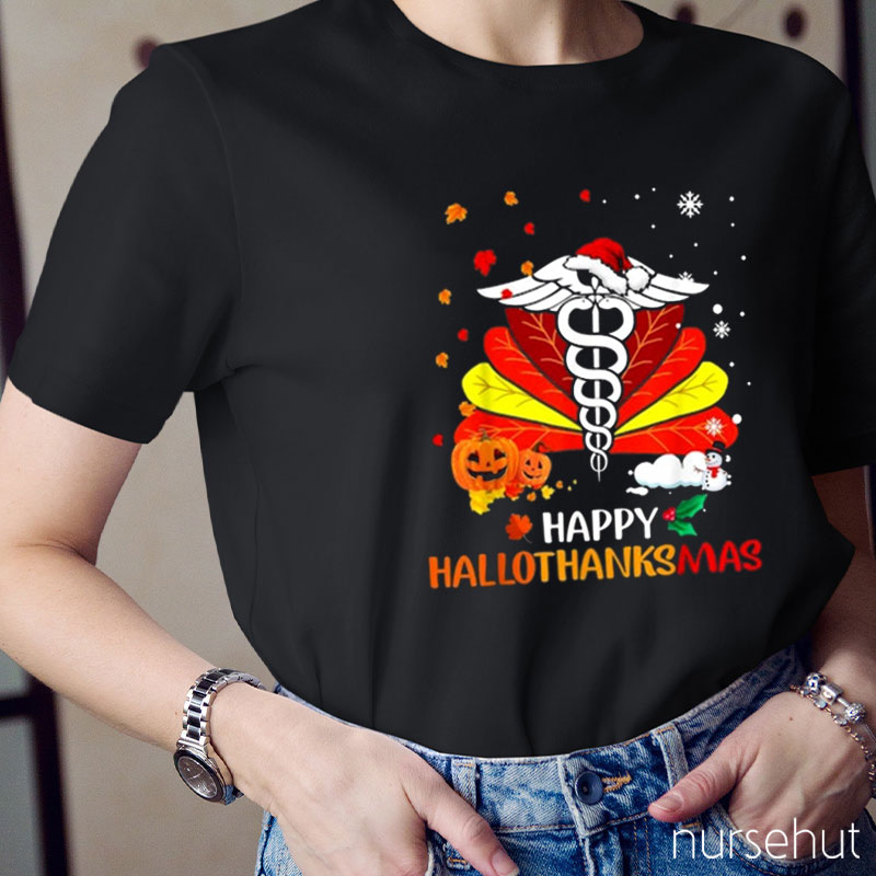Happy Hallothanksmas Nurse T-Shirt