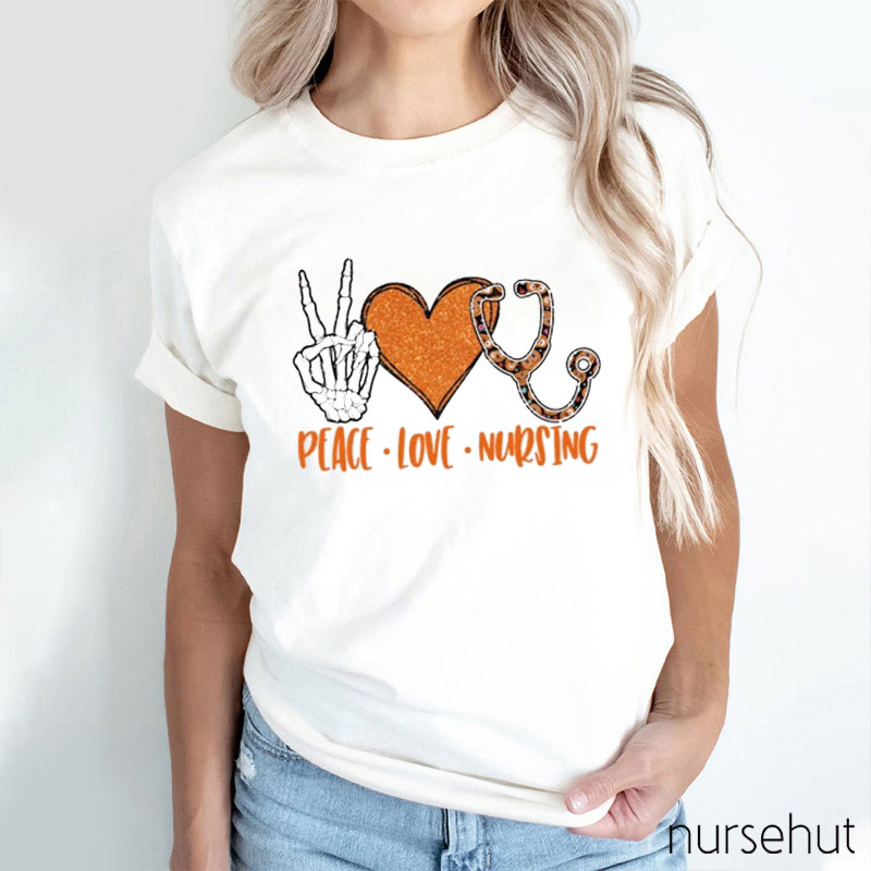 Peace Love Nursing Nurse T-Shirt