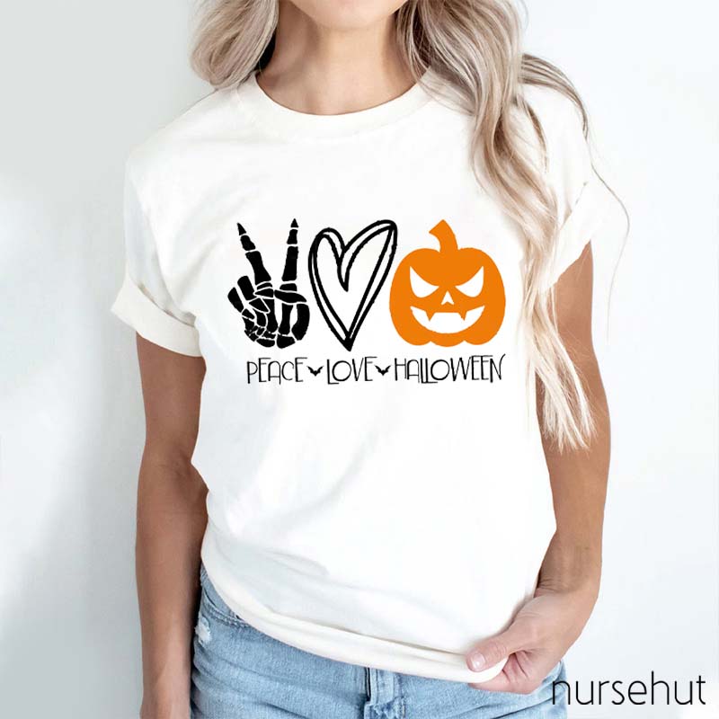 Peace Love Halloween Nurse T-Shirt