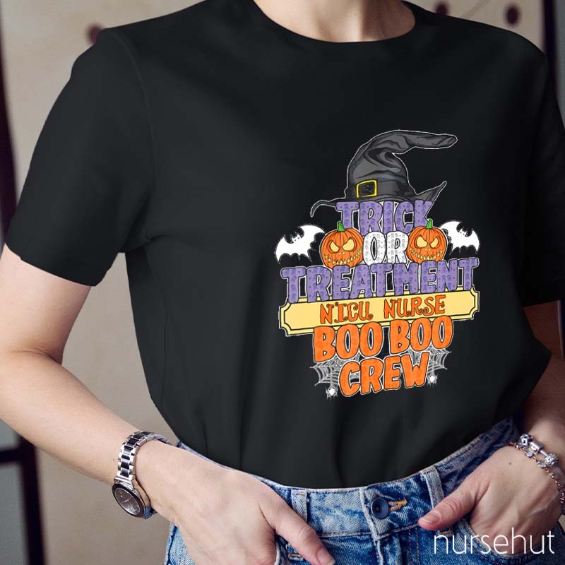 Personalized Trick Or Treatment Boo Boo Crew Nurse T-Shirt