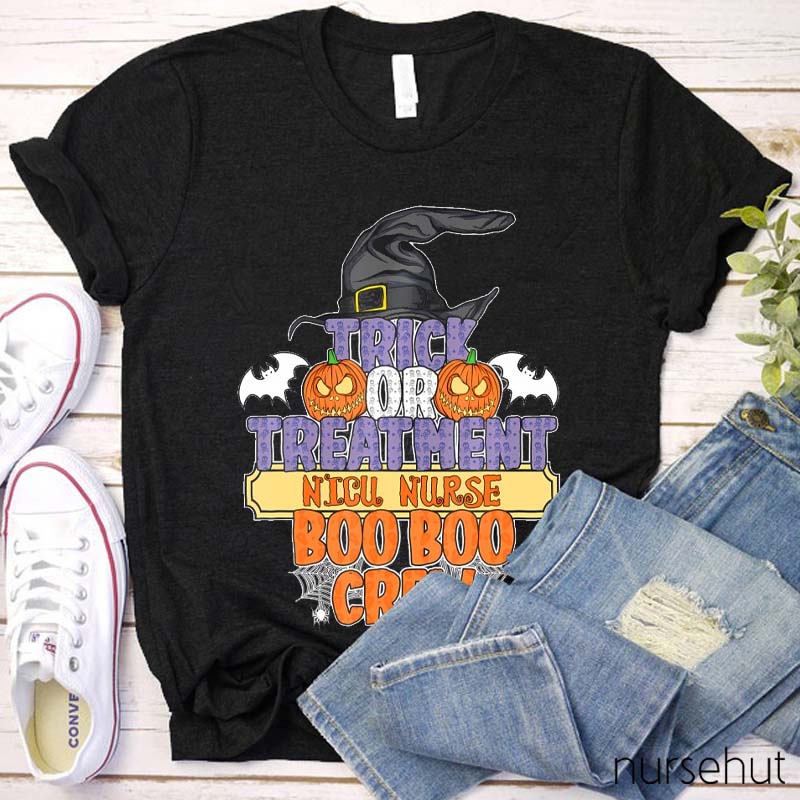 Personalized Trick Or Treatment Boo Boo Crew Nurse T-Shirt
