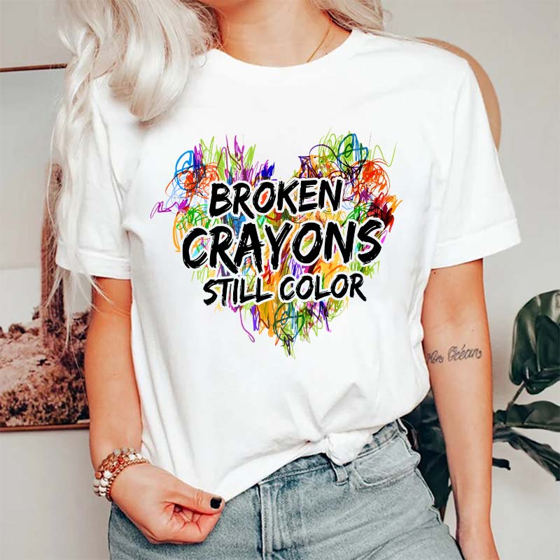 Mental Health Awareness Broken Crayons Still Color Nurse T-Shirt