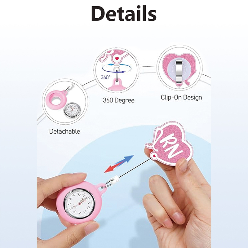 Clock Glitter Acrylic Badge Reel